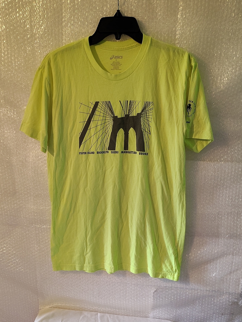 Asics Neon Yellow Graphic Short Sleeve Tee Size medium